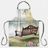 Tablier Lakeside Swing dans le jardin d'aquarelle romantiq (Recto)