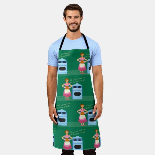 Tablier L'Alarme À Feu Signifie Dîner Heure Kitsch Slogan (Porté)