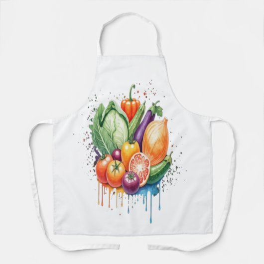 Tablier L'alimentation comme art : création d'aquarelle (Recto)