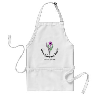 Tablier L'amour fleurit ici Personnaliser le nom des amate