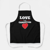 Tablier L'amour n'est pas annulé Ultra mignon Rouge Blanc  (Recto)