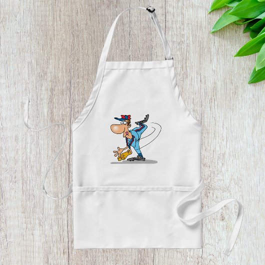 Tablier Lanceur de baseball de dessin animé drôle lançant
