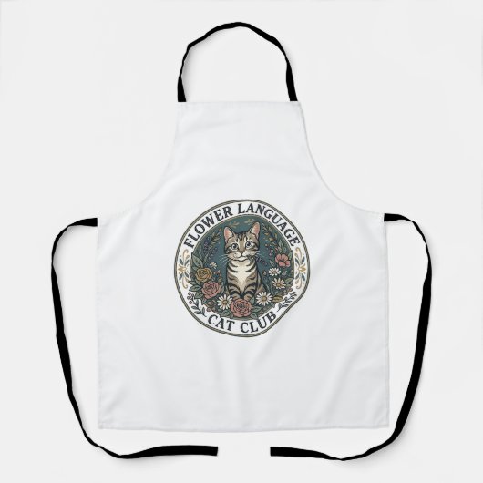 Tablier Langage Fleur Chat Chat Tee Graphique Art - Fleur (Recto)