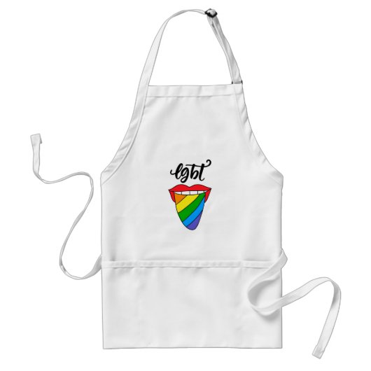 Tablier Langue arc-en-ciel LGBT (Devant)