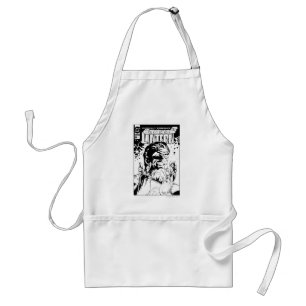 Tablier Lanterne verte - Nombreux anneaux, noir et blanc