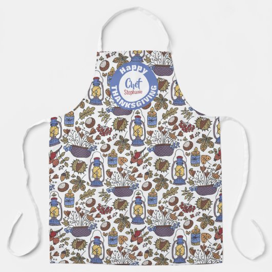 Tablier Lanternes, noix et plus| Thanksgiving personnalisé (Recto)