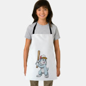 Tablier Lapin au baseball avec batte de baseball (Insitu)