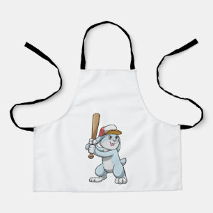 Tablier Lapin au baseball avec batte de baseball
