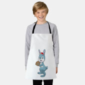 Tablier Lapin au baseball avec gant de baseball (Porté)