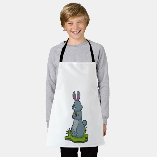 Tablier Lapin aux fleurs (Porté)