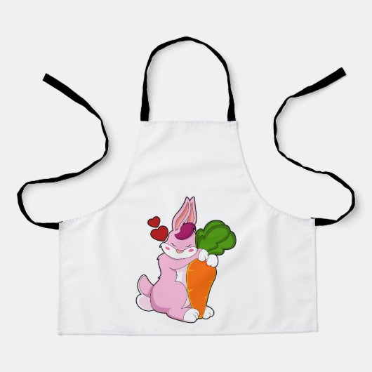 Tablier Lapin avec carotte et coeur (Recto)