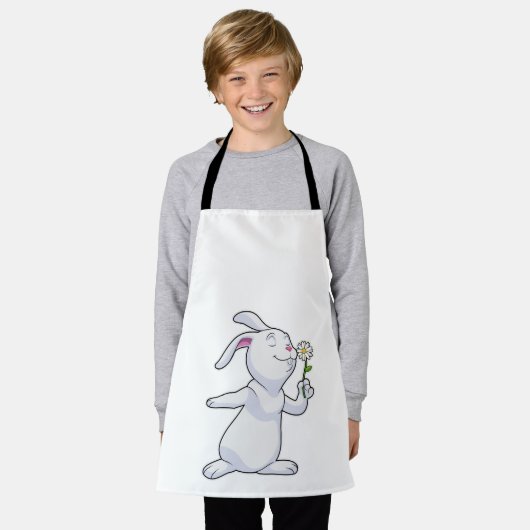 Tablier Lapin avec marguerite (Porté)