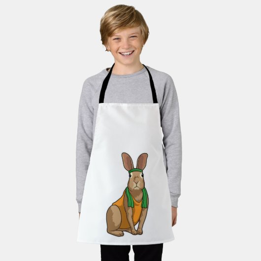 Tablier Lapin comme coureur avec serviette (Porté)
