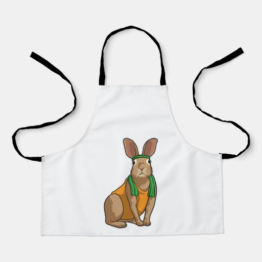 Tablier Lapin comme coureur avec serviette (Recto)