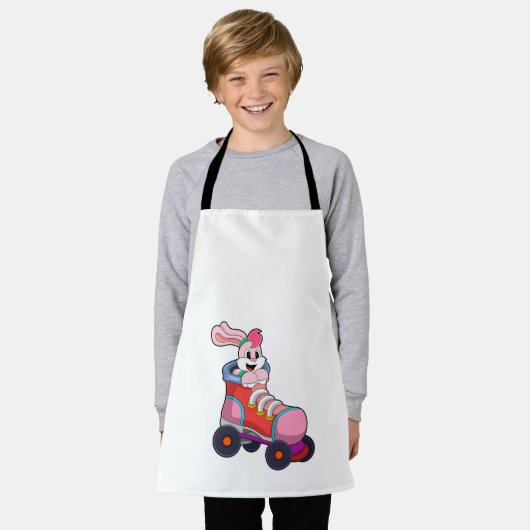 Tablier Lapin comme Patineur Inline avec Patins Inline (Porté)