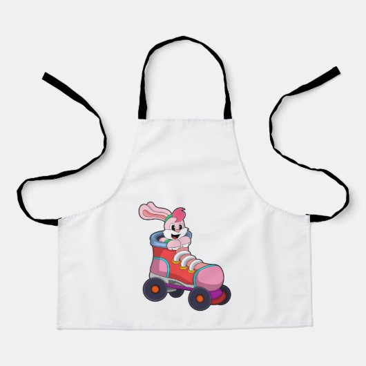 Tablier Lapin comme Patineur Inline avec Patins Inline (Recto)
