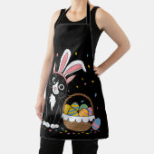 Tablier Lapin de Pâques Chat Noir Smoking Oreilles de Lapi (Insitu)