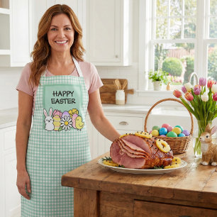 Tablier Lapin de Pâques Chick Green Gingham