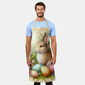 Tablier Lapin de Pâques Floral Vintage  (Porté)