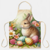 Tablier Lapin de Pâques Floral Vintage  (Recto)
