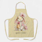 Tablier Lapin de Pâques heureux et fleurs (Recto)