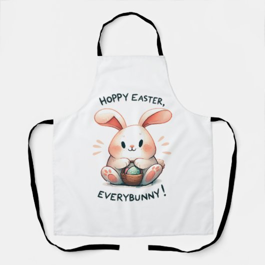 Tablier Lapin de Pâques Joyeuses Pâques, à tout le monde ! (Recto)