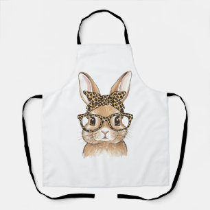 Tablier Lapin de Pâques Lunettes de léopard Bandana Femmes