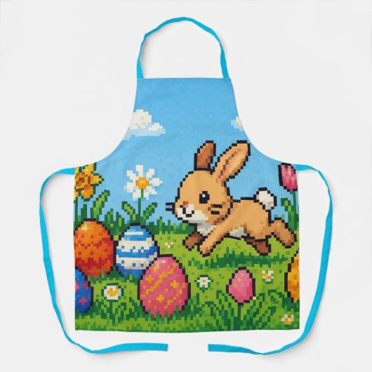 Tablier lapin de Pâques mignon 8 bits (Recto)