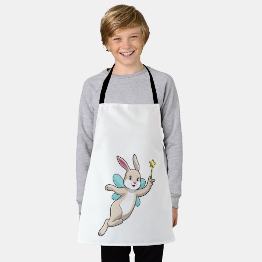 Tablier Lapin en fée avec baguette magique (Porté)