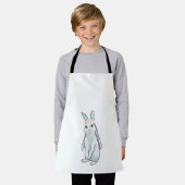 Tablier Lapin en mariée avec couronne de fleurs (Porté)