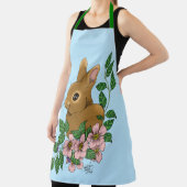 Tablier Lapin Lapin Fleurs Roses (Insitu)