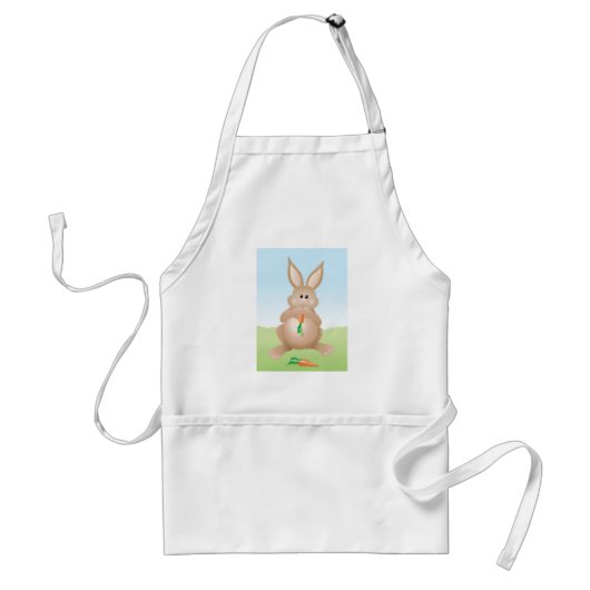 Tablier Lapin Mignon Mangeant une Carotte (Devant)