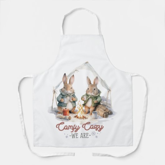 Tablier Lapins Camping Confortable Nous Sommes (Recto)