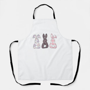 Tablier Lapins roses mignons Joyeuses Pâques Femmes Filles