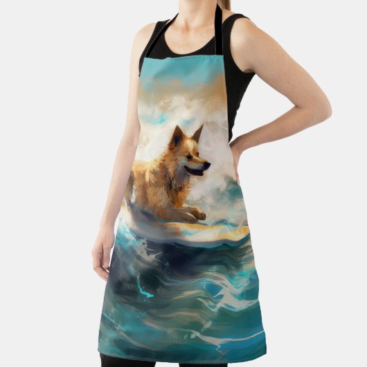 Tablier Lapphund Plage Finlandaise Plage Surf Peinture (Insitu)