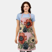 Tablier Large Florals Rich Rust, Deep Purple, Cream (Porté)