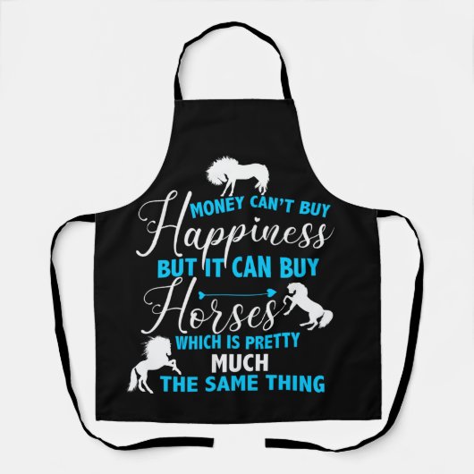 Tablier L'argent peut acheter des chevaux bleus  (Recto)