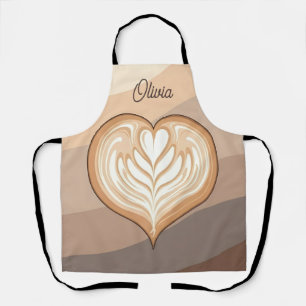 Tablier Latte Cœur Tons Terre Moderne
