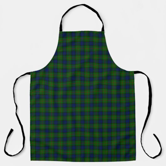 Tablier Lauder tartan bleu vert plaid (Recto)