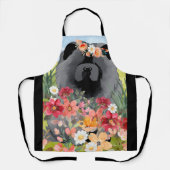 Tablier LAVAGE EN noir clair - Chien de Chow bleu (Recto)