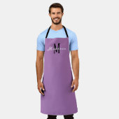 Tablier Lavande Moderne Purple Script Chef Personnalisé (Porté)