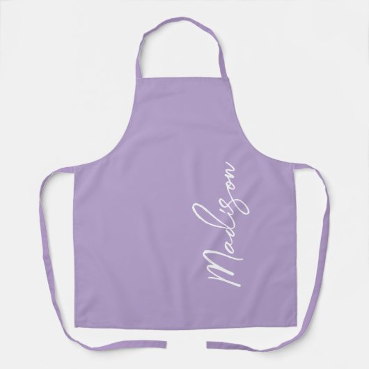 Tablier Lavande personnalisée Purple Script moderne femmes (Recto)