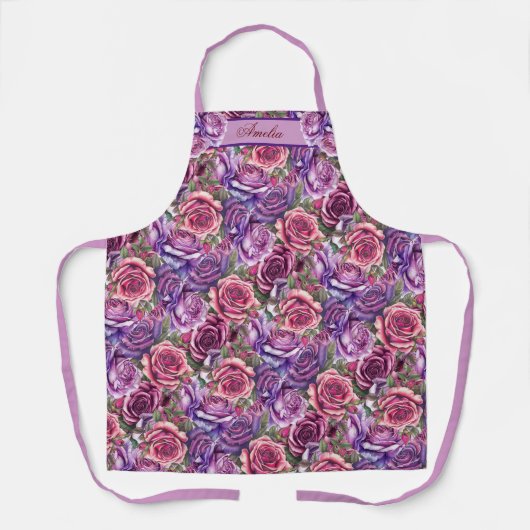 Tablier Lavande & Violet Lit Rose (Recto)