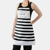 Tablier L'avenir Mme Black Elegant Modern Stripes Script (Insitu)