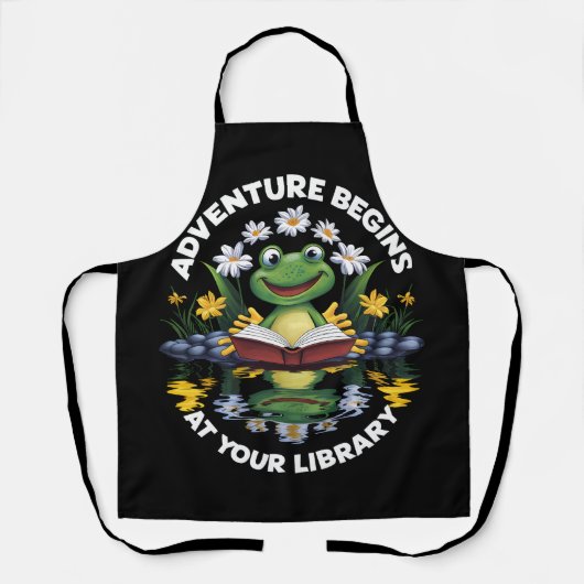 Tablier L'aventure commence à la lecture de votre biblioth (Recto)