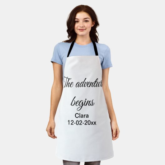 Tablier L'aventure commence ajouter nom date année lieu (Porté)