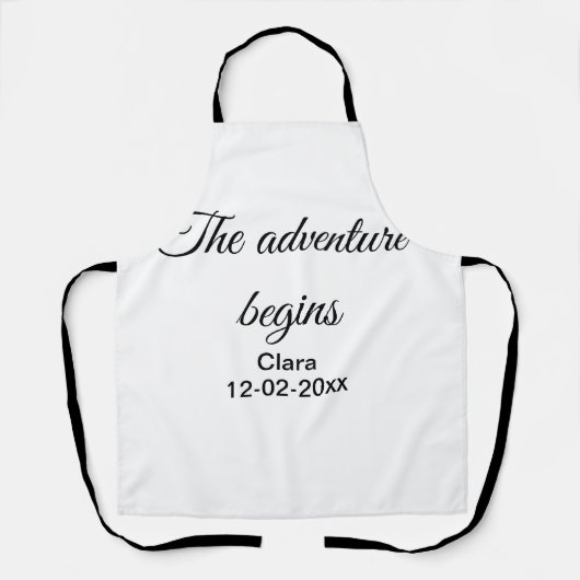 Tablier L'aventure commence ajouter nom date année lieu (Recto)