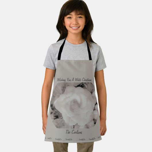 Tablier LavishlyOn Élégant Script Noël Frosted Rose (Insitu)