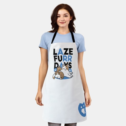 Tablier Laze Furr Days - Cute Lazy Cats Design (Porté)