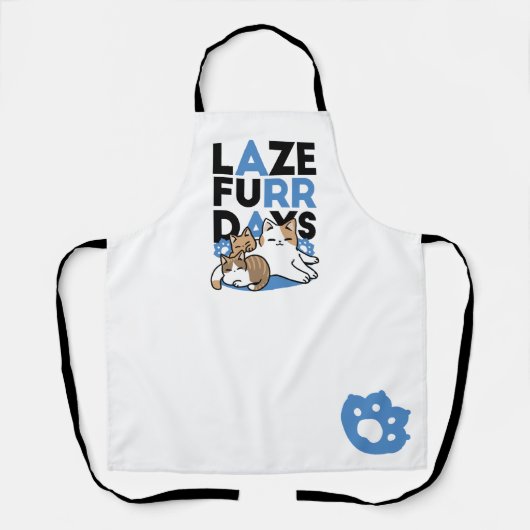 Tablier Laze Furr Days - Cute Lazy Cats Design (Recto)